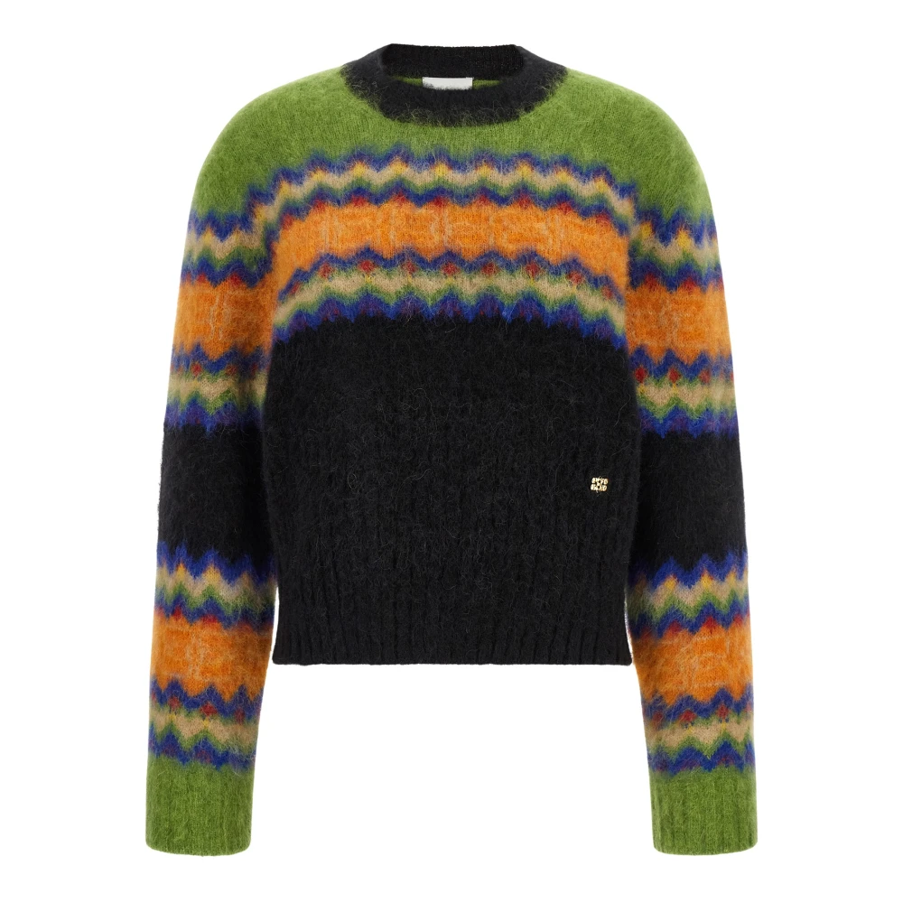 Ganni Brushed Alpaca O-Neck Jumper - Female - Round-Neck Knitwear - Multicolor - S - Knitwear
