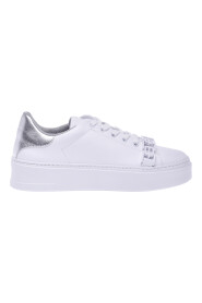White calfskin tennis shoes
