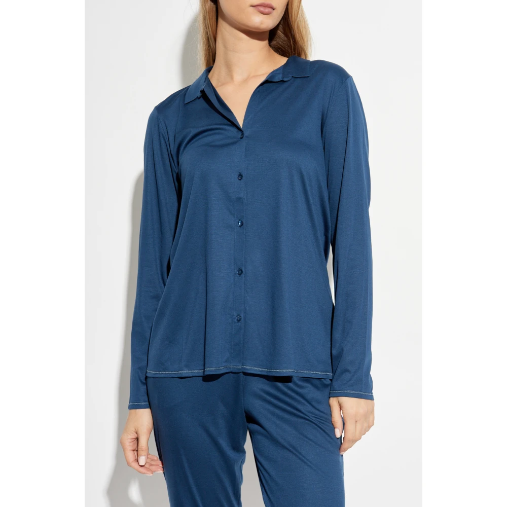 Hanro Shirt Grand Central Blue Dames
