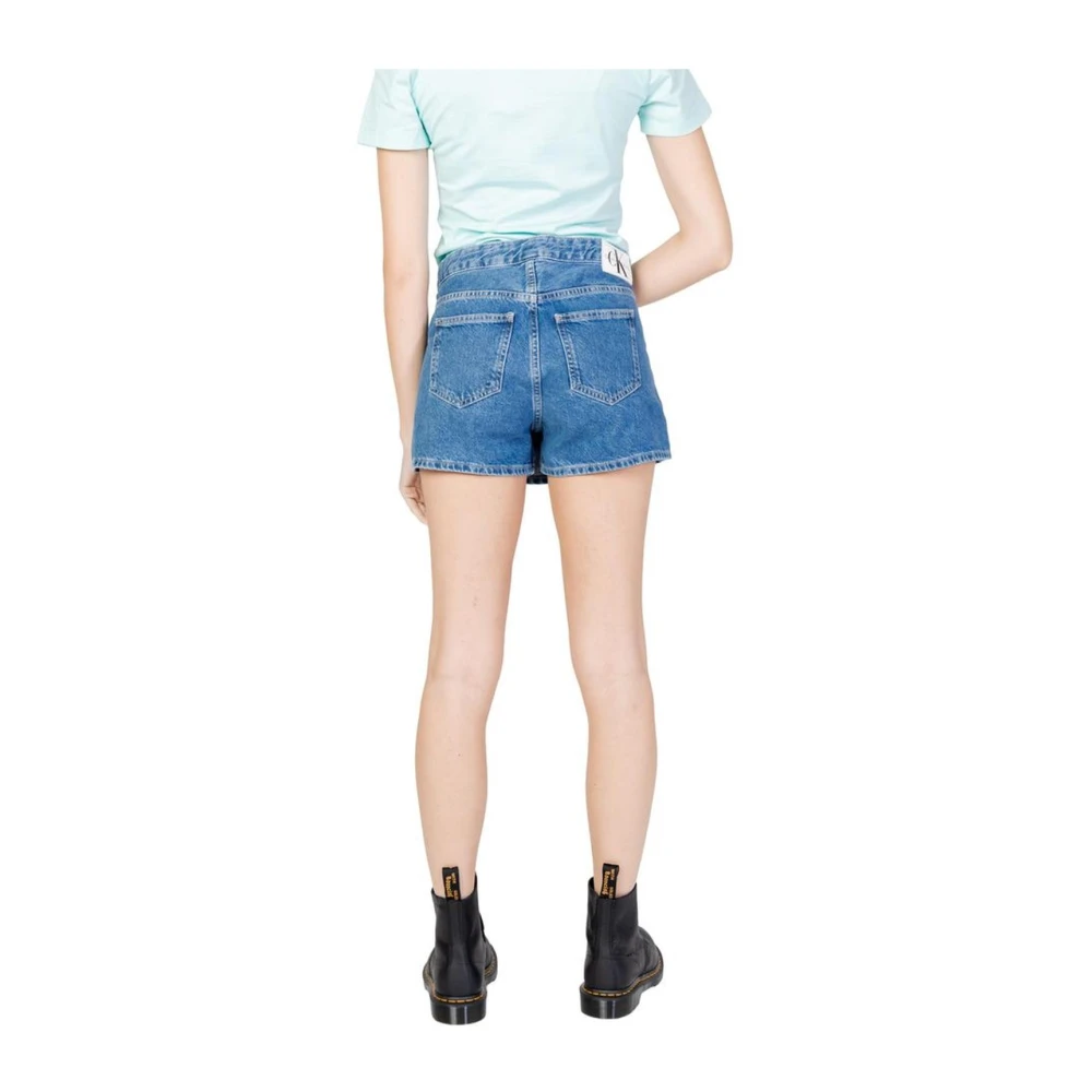 Calvin Klein Jeans Katoenmix Stoffen Shorts Damescollectie Blue Dames