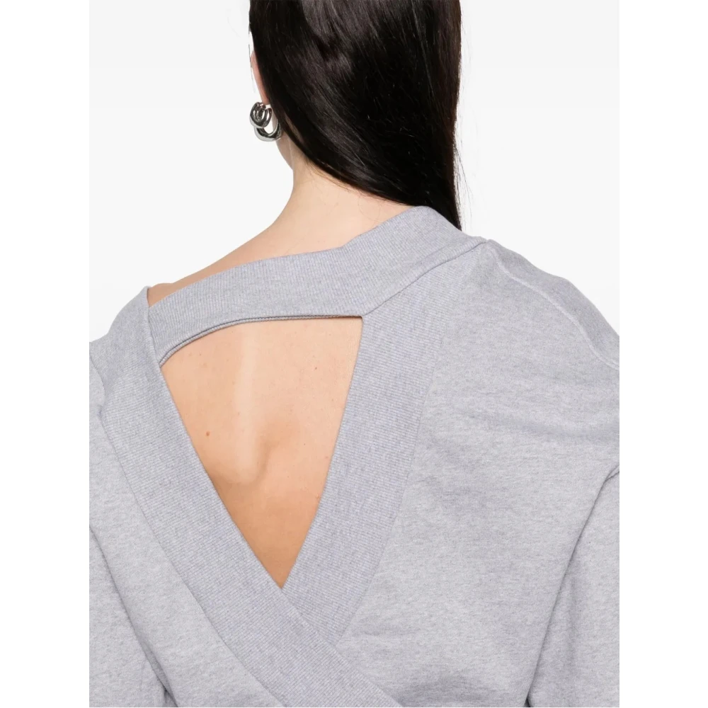 The Attico Stijlvol Katoenen Sweatshirt voor Garderobe Gray Dames