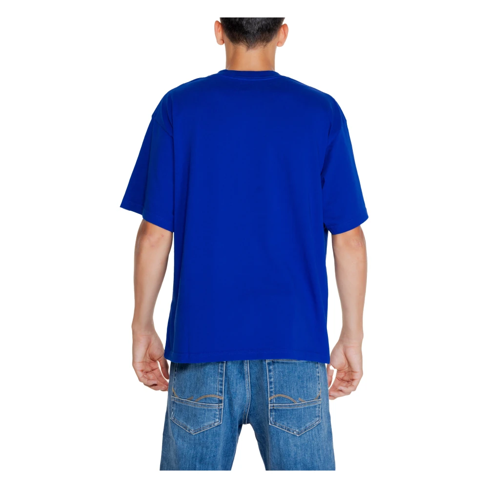 Replay Blauw Effen T-shirt met Ronde Hals Blue Heren