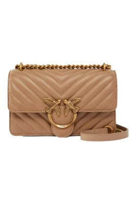 Mini Love Väska Beige Chevron Läder