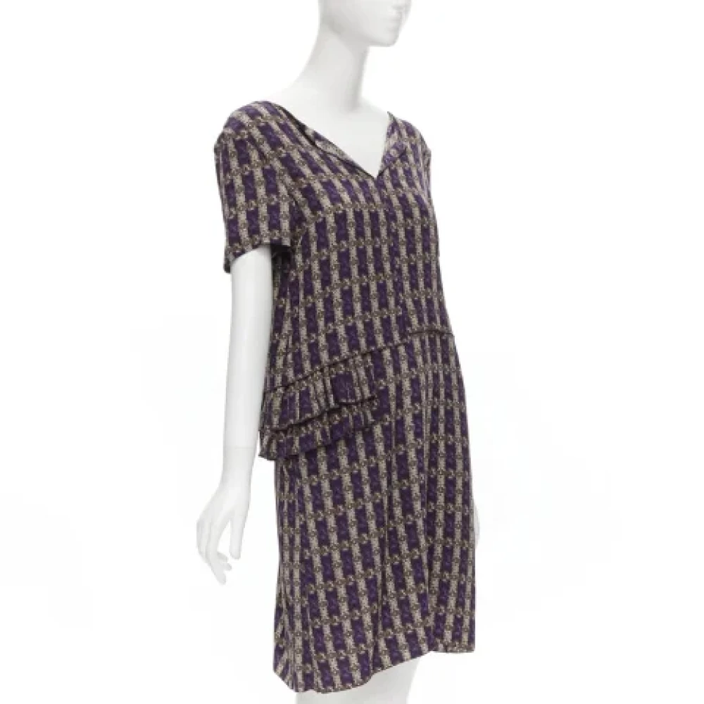 Marni Pre-owned Silk dresses Purple Dames