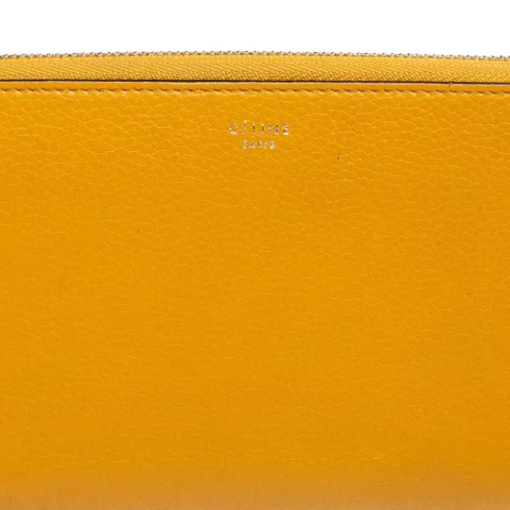 Celine Vintage Pre-owned Leather wallets Yellow Dames