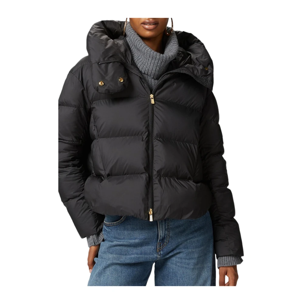 Pinko Gewatteerde technische stofjas in zwart Black Dames