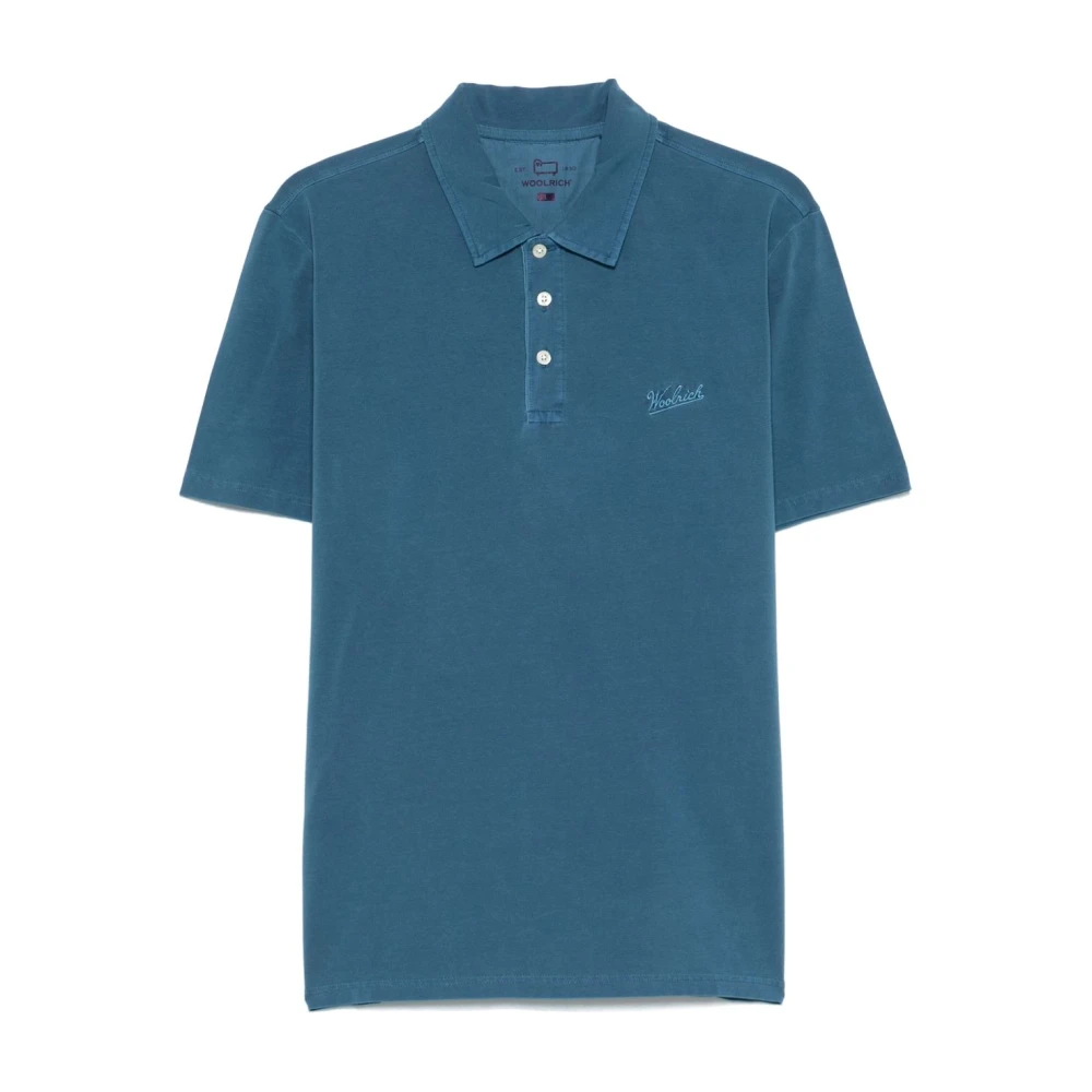 Woolrich Blauw Poloshirt met Korte Mouwen Blue Heren