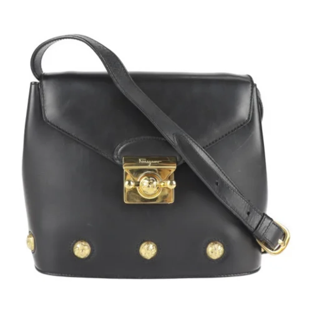 Salvatore Ferragamo Pre-owned Fabric shoulder-bags Black Dames