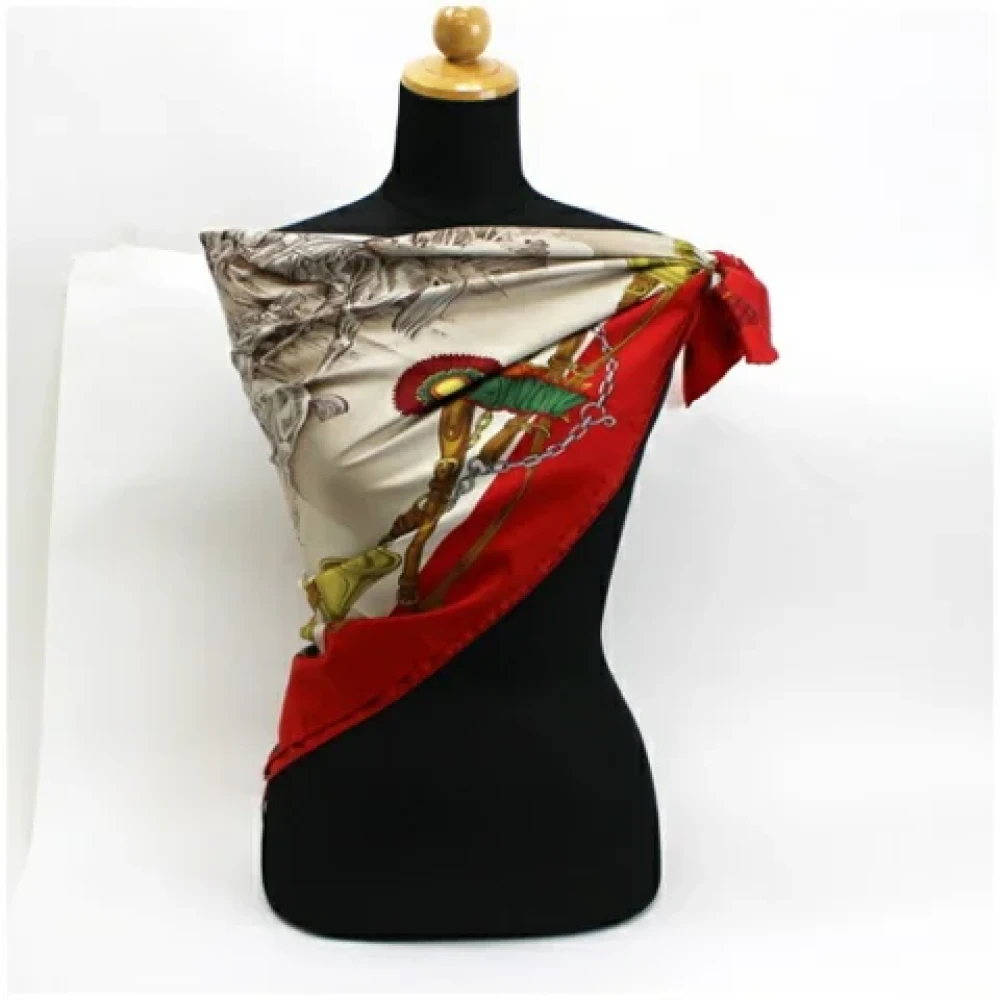 Gucci Vintage Pre-owned Silk scarves Brown Dames