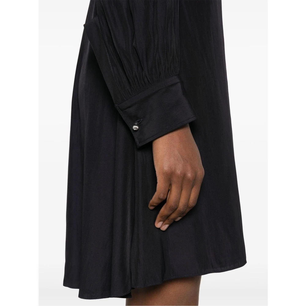 Lanvin Blauwe Gedrapeerde Mini Jurk Blue Dames