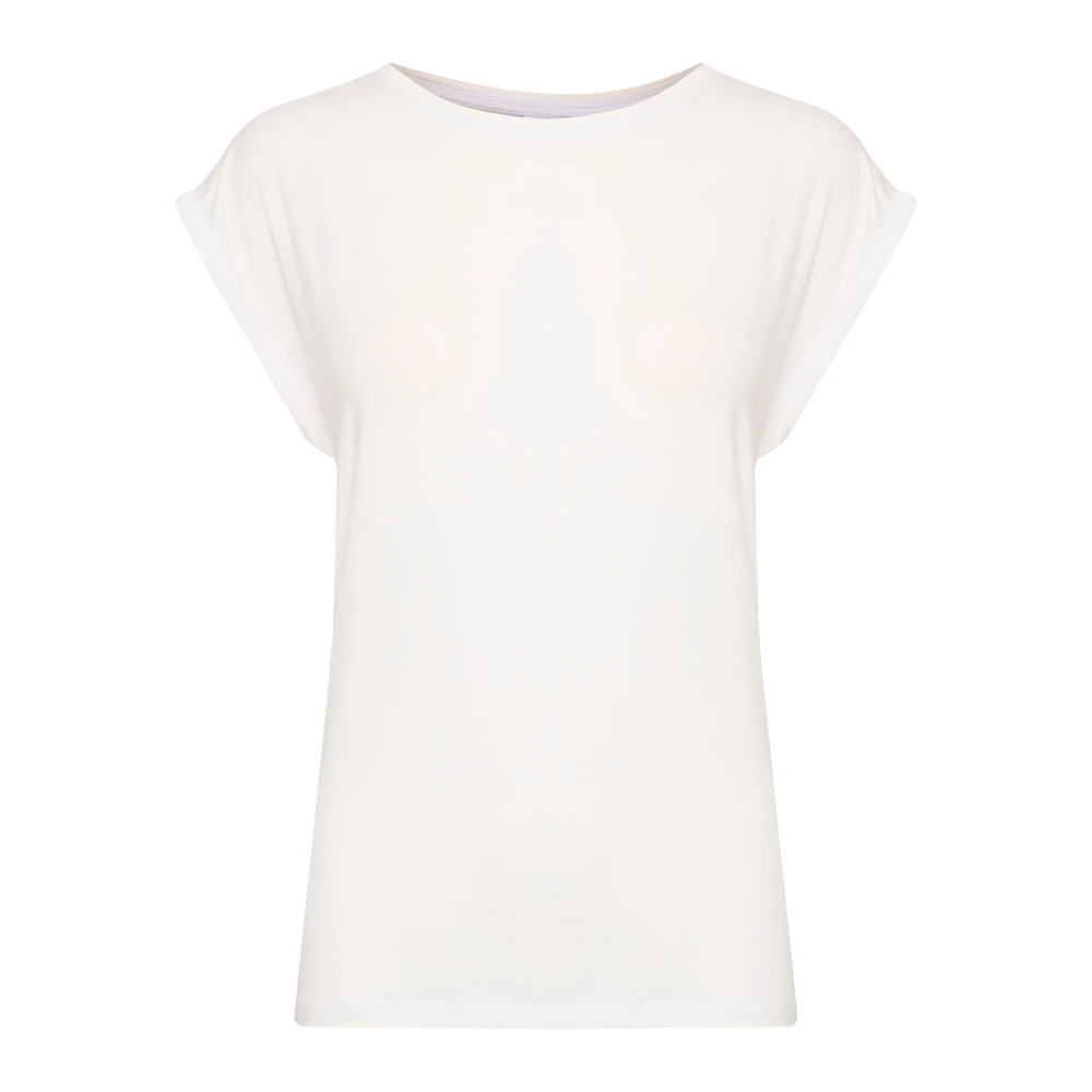 Saint Tropez Adeliasz T-Shirt Top i Bright White White, Dam