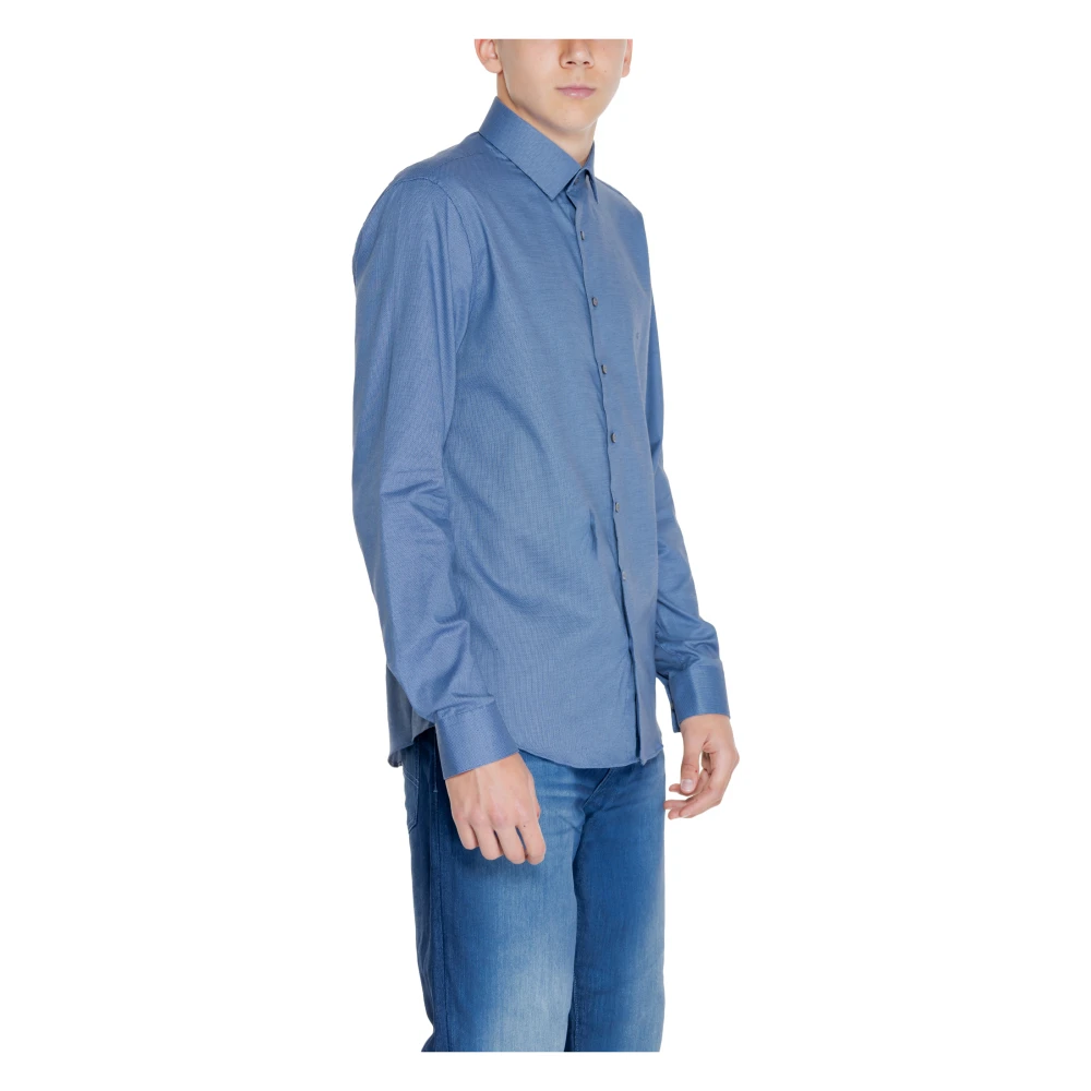 Calvin Klein Herenoverhemd Micro Structure Collectie Blue Heren