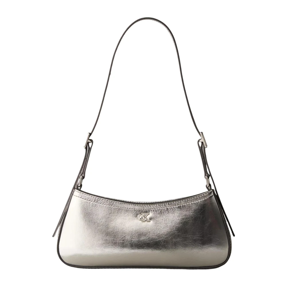 Calvin Klein Women's Gray Metallic Small Shoulder Bag