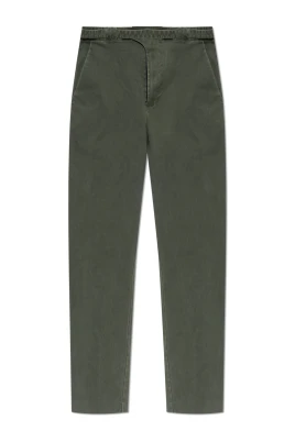 Coated Cotton-Twill Byxor med Biker Strap