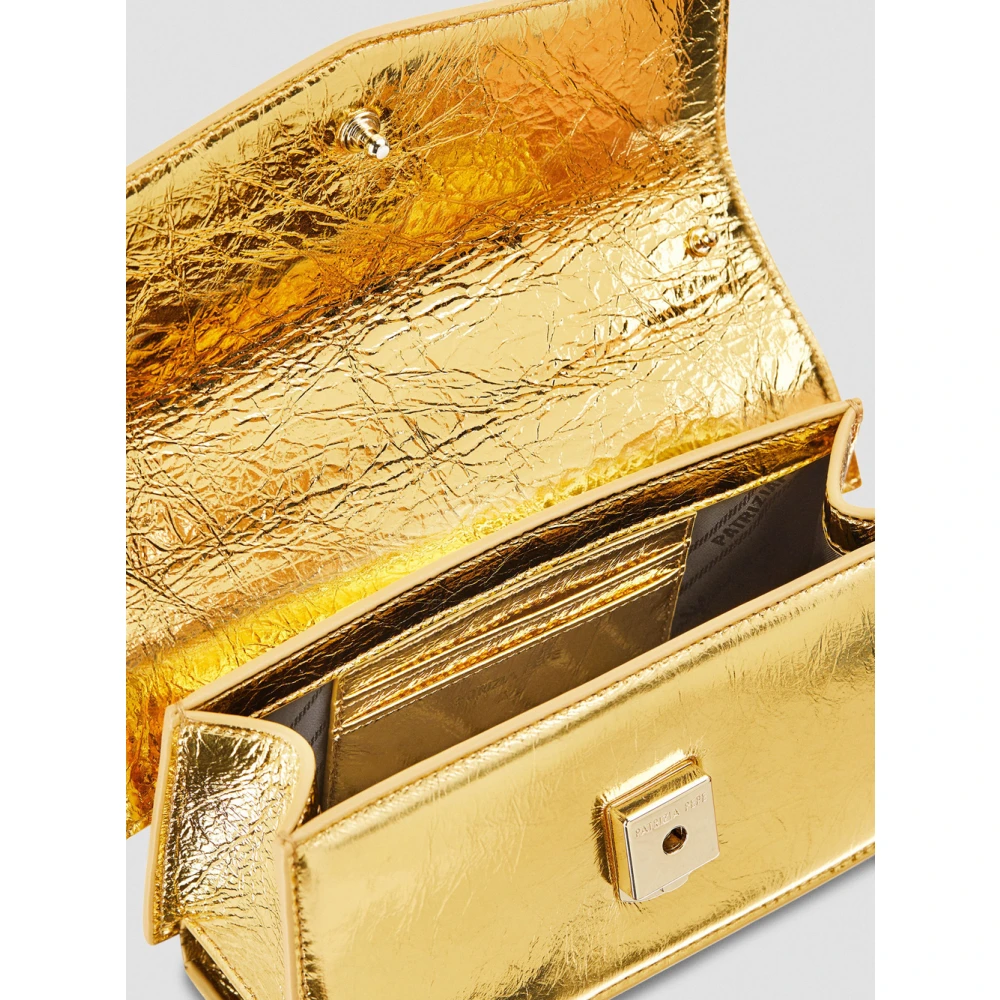 PATRIZIA PEPE Bamby Fly Leren Handtas Goud Yellow Dames