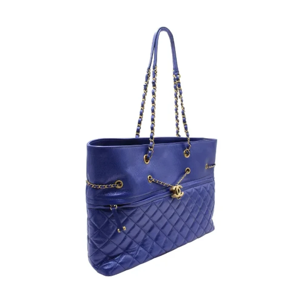 Chanel Vintage Pre-owned Leather totes Blue Dames