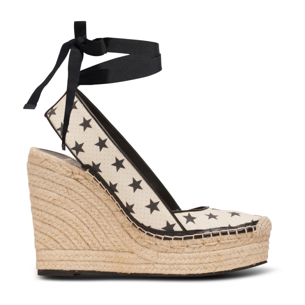 Balmain Stjärntryck Kil Espadriller Beige, Dam