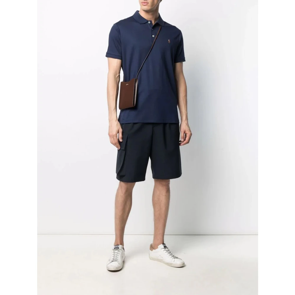 Ralph Lauren Blauw Gebreid Poloshirt Blue Heren