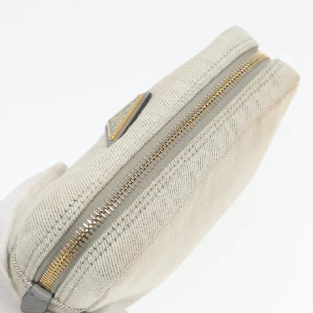 Prada Vintage Pre-owned Canvas pouches Gray Dames