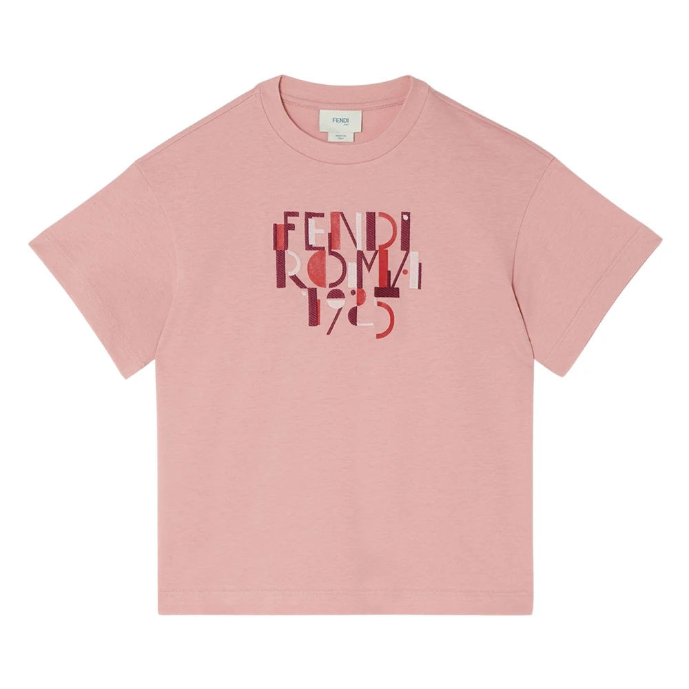 Fendi Girls Pink Roma 1925 T-Shirt - Kids Short Sleeve T-Shirts - 5 Y - Kids