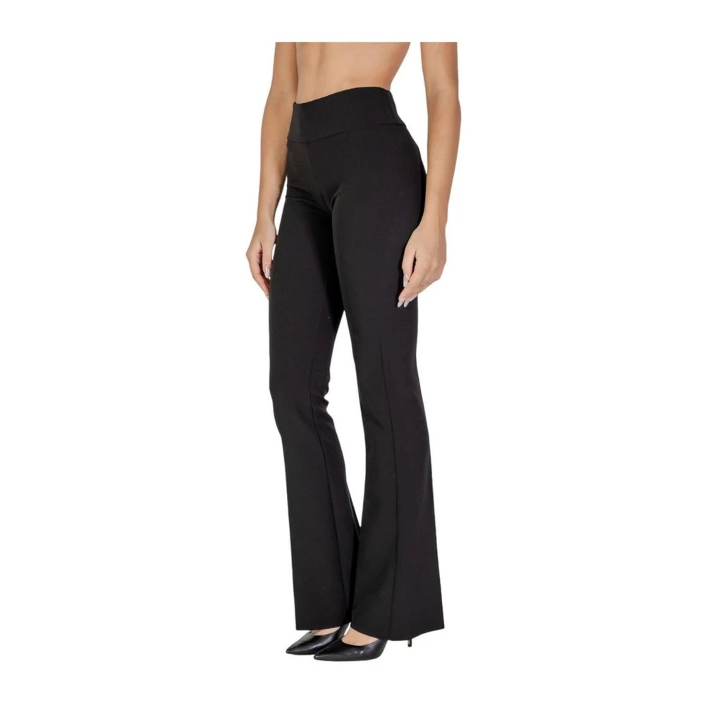 Sandro Ferrone Zwarte polyester blend elastaan broek Black Dames
