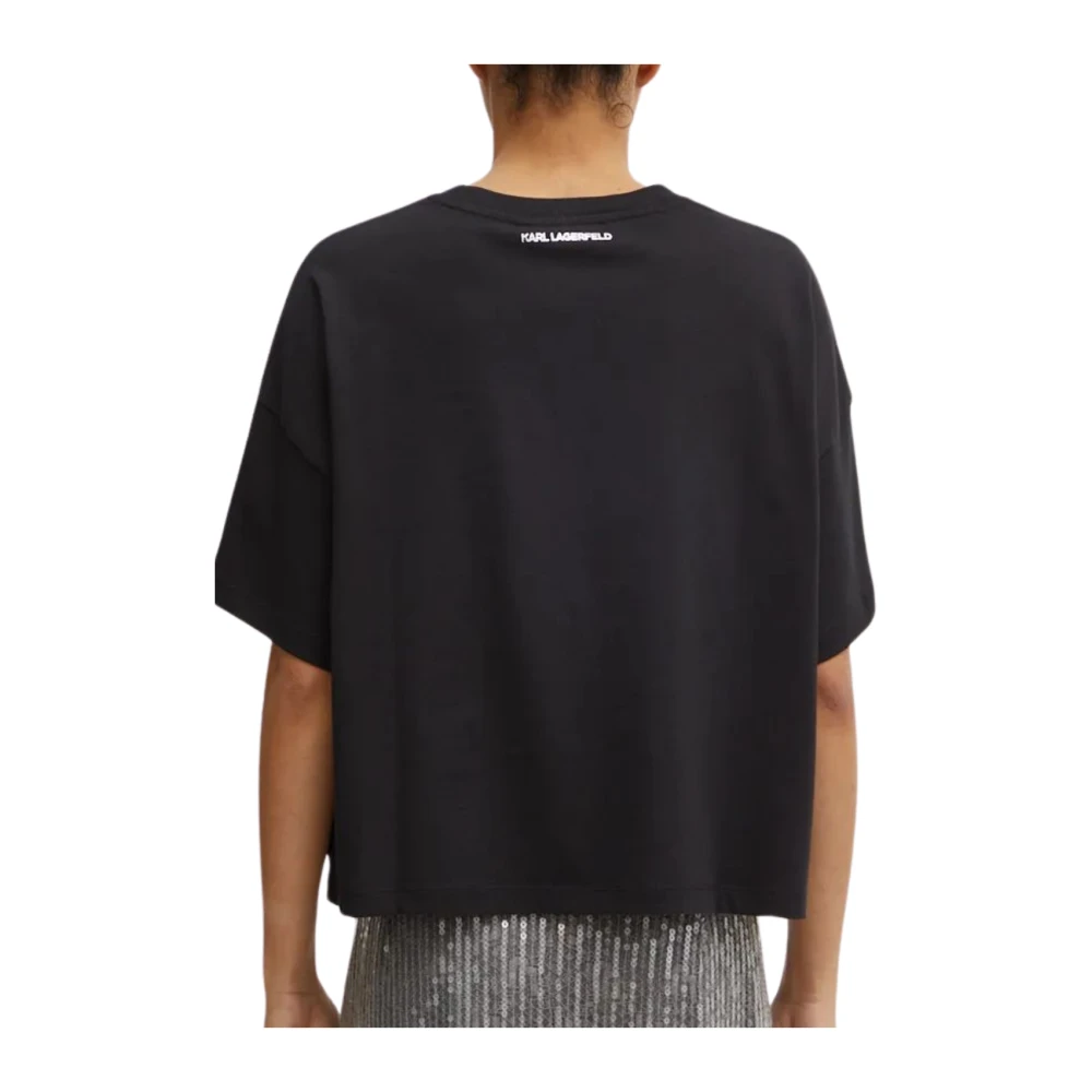 Karl Lagerfeld T-shirt iconisch 2.0 rs aop t-shirt 246w1701 Black Dames