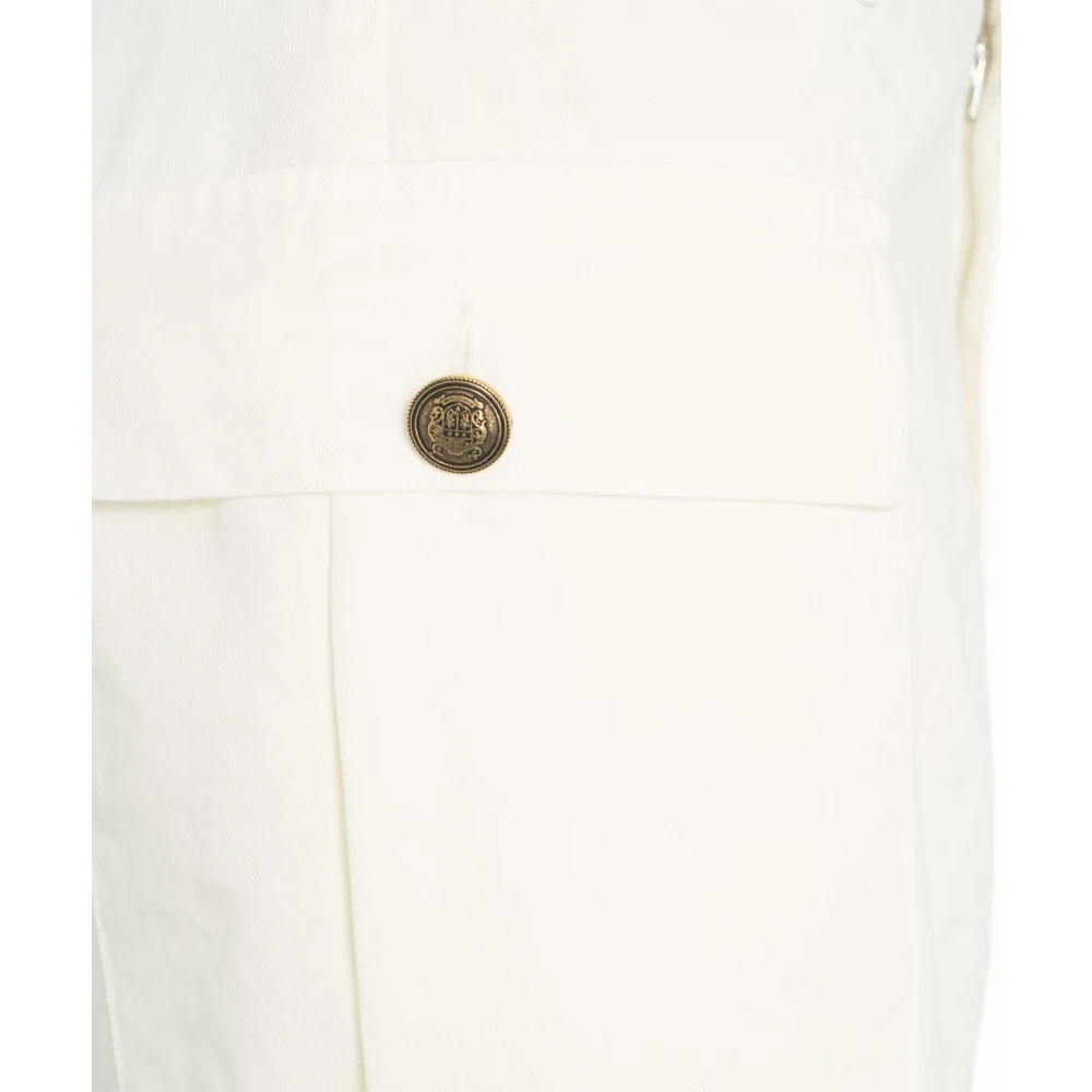 Jucca Witte Denim Mini Rok met Metalen Details White Dames