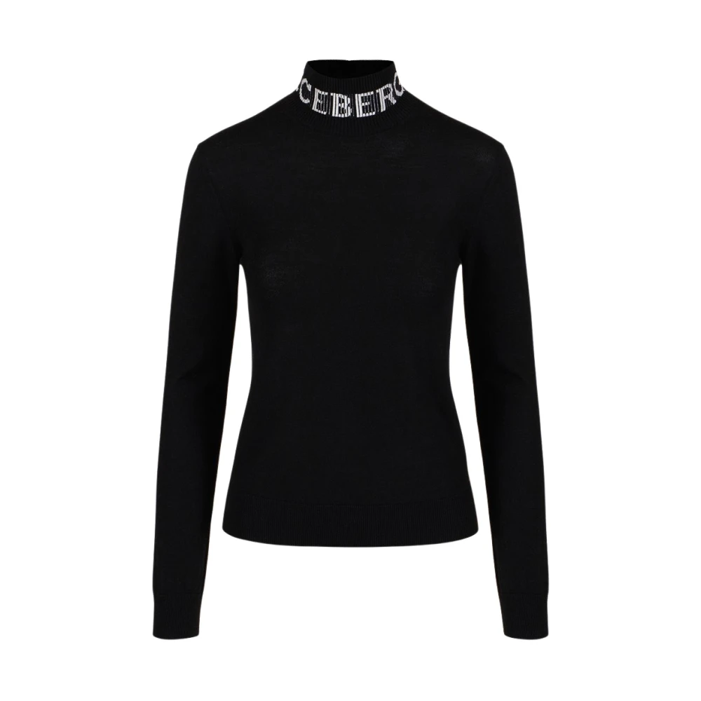 Iceberg Women's Black Turtlenecks, Xs, Mock-Neck Jumper