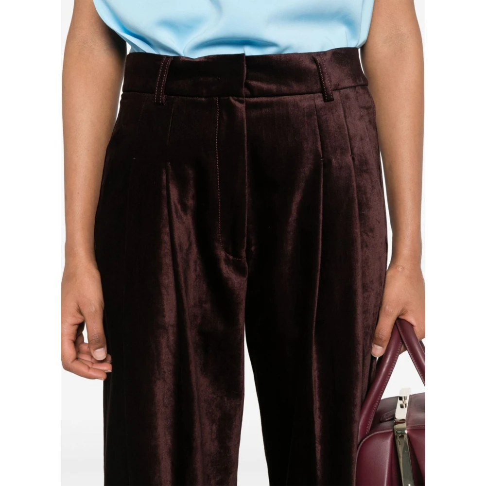 Forte Bruine Fluwelen Wijde Broek Brown Dames