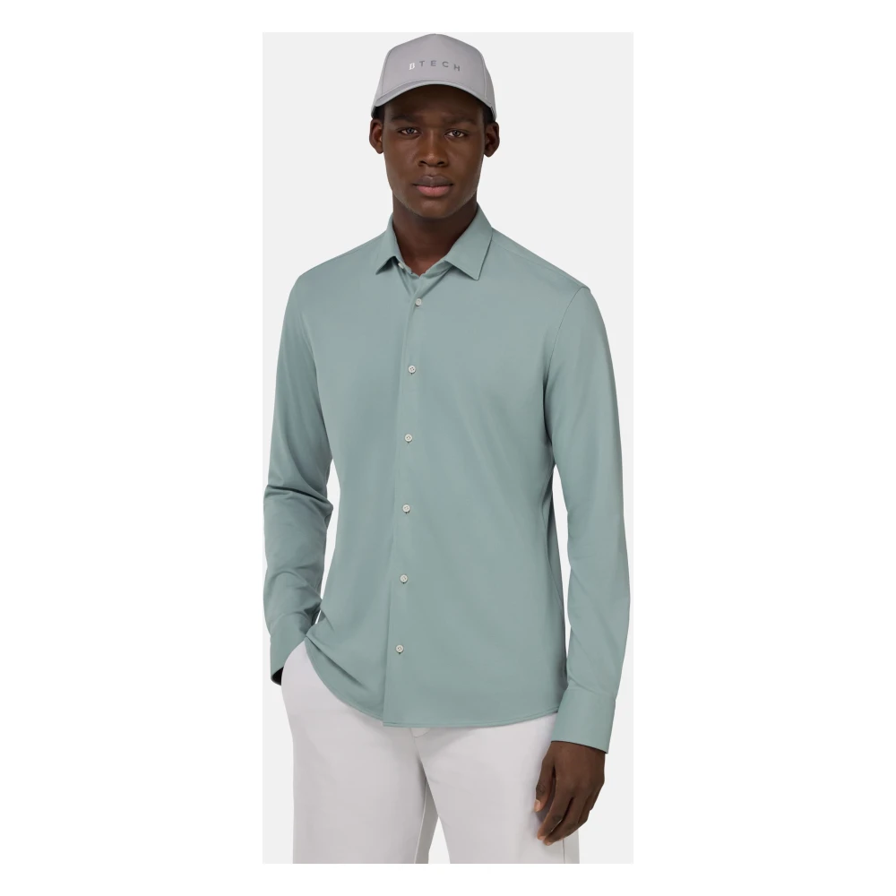 Boggi Milano S.Cafè Regular High-Performance Piqué Poloshirt Green Heren