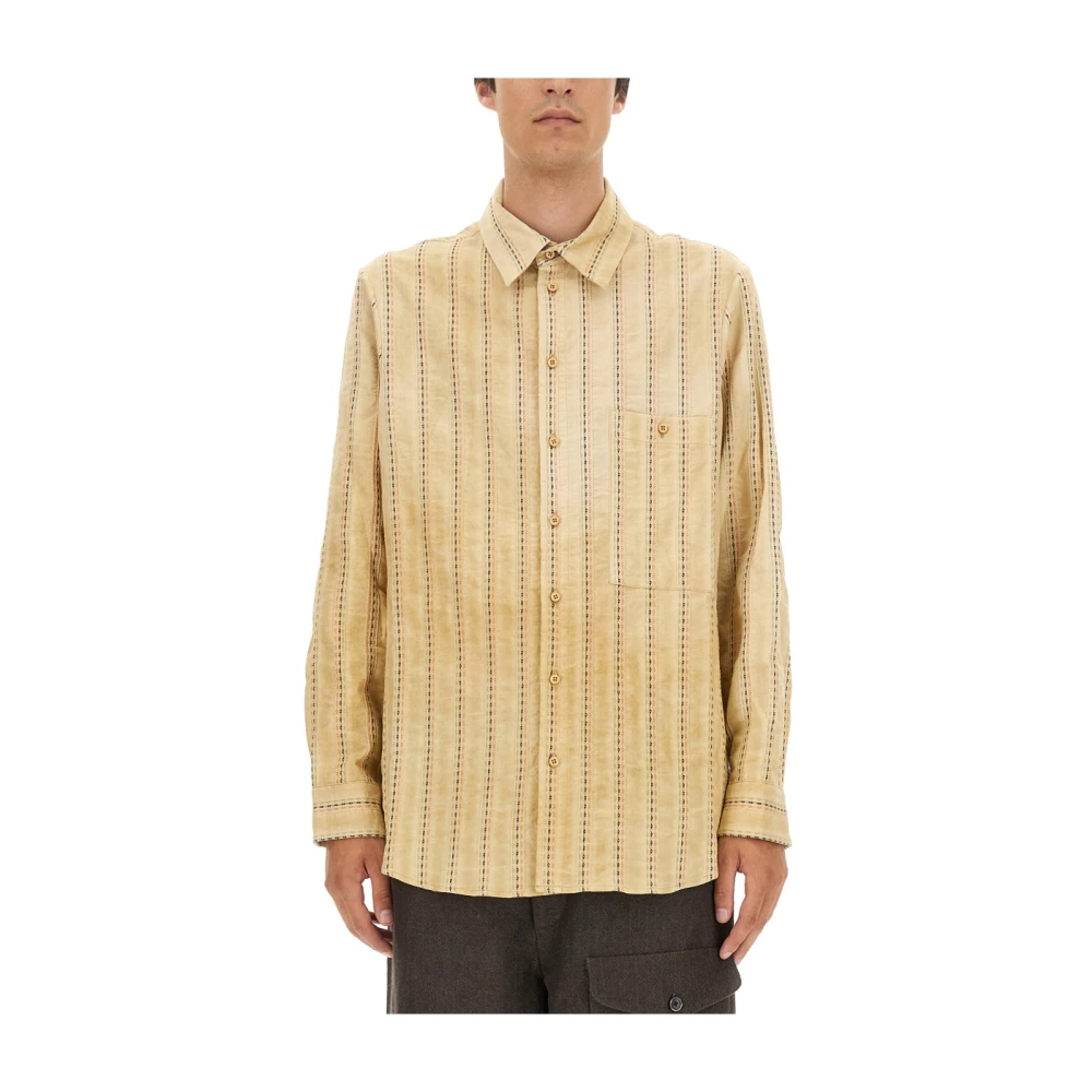 UMA Wang Oversized Katoenen Shirt Gemaakt in Italië Beige Heren