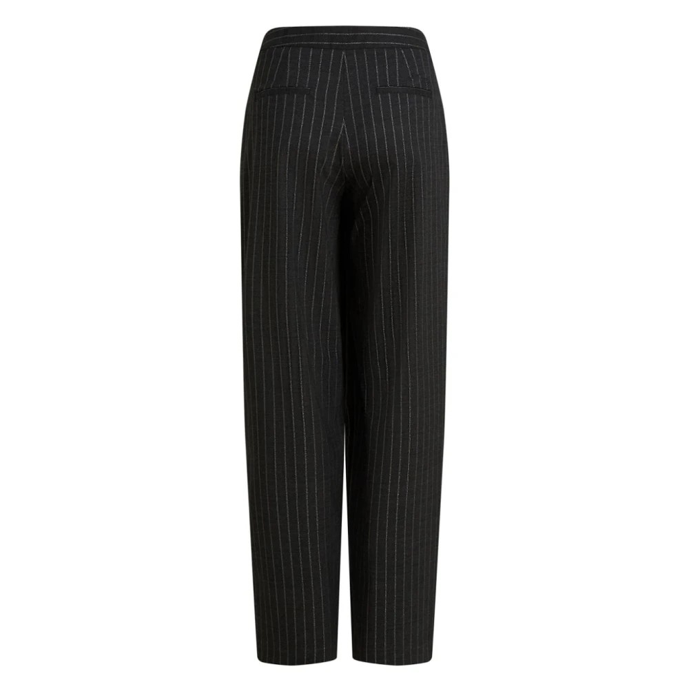 Karl Lagerfeld Grijze Gestreepte Zilveren Broek Black Dames