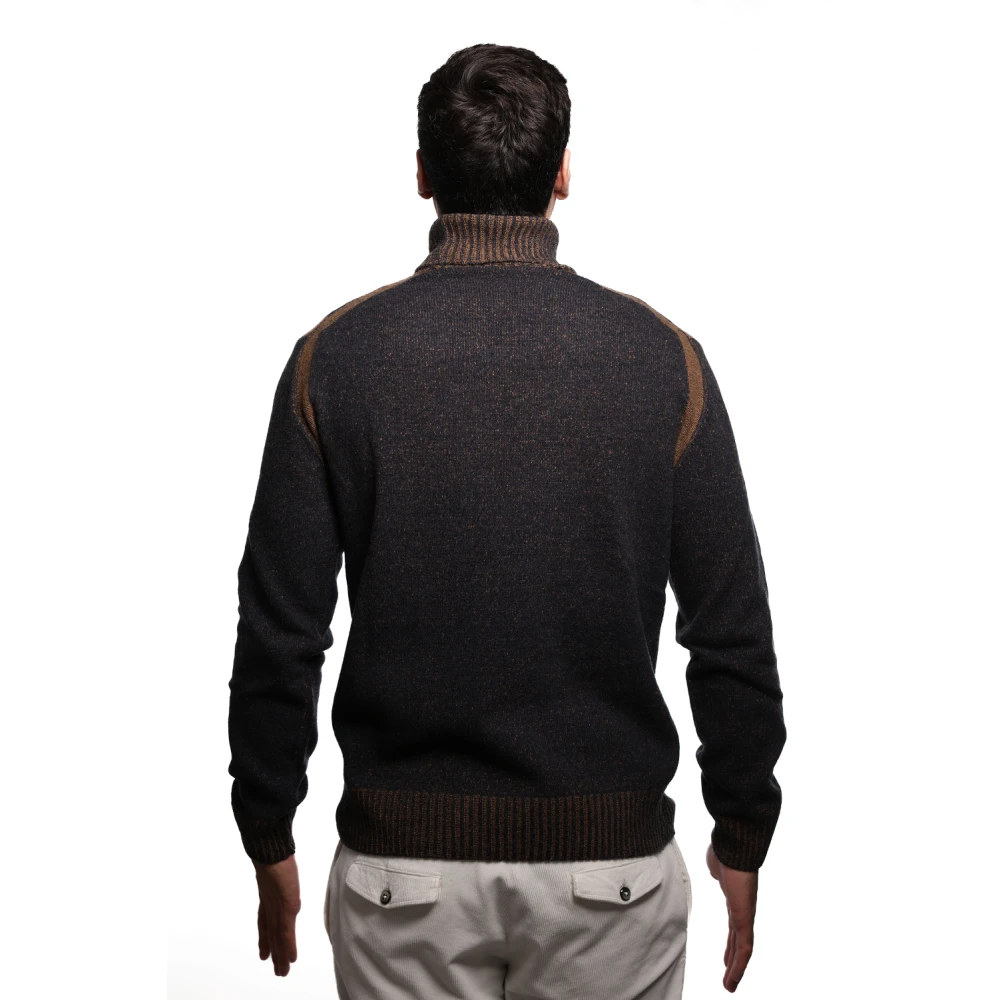 Peuterey Blauwe Wollen Trui Huguet Model Blue Heren