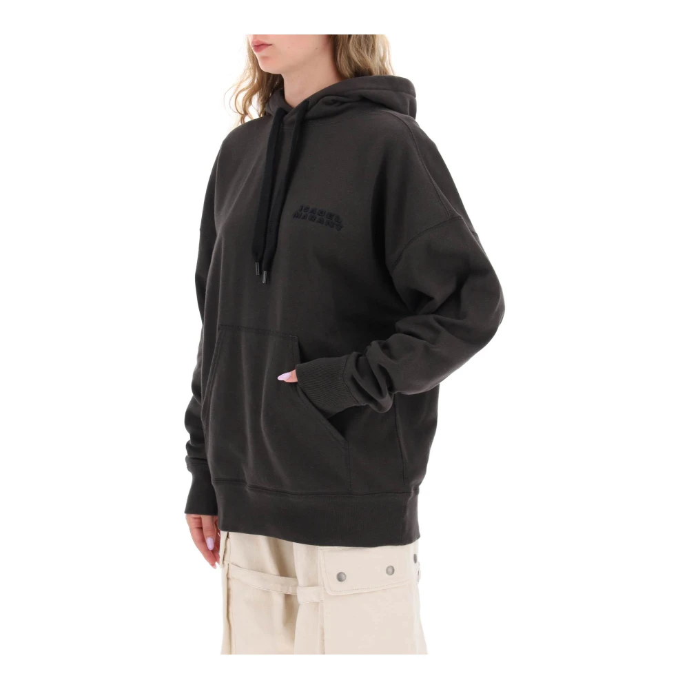 Isabel marant Oversized hoodie met logo borduursel Black Dames