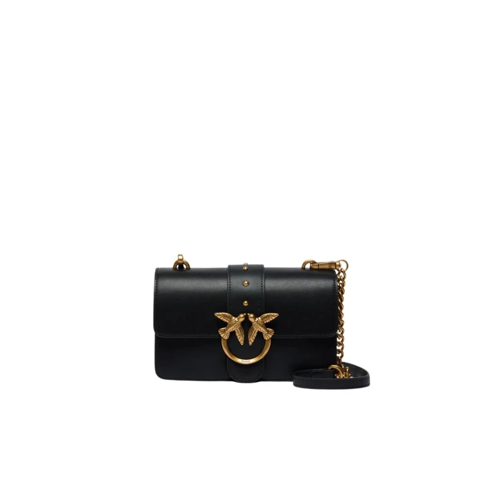 Pinko Vrouw Zwart Tassen Dames, One Size, Katoen, Love One Mini