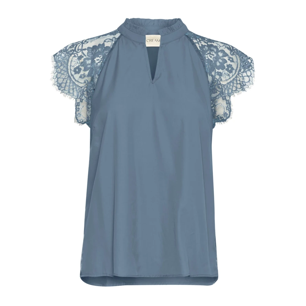 Cream Blue Blouses - Female - Blouses - M - Blouses & Shirts