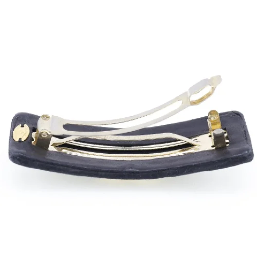 Chanel Vintage Pre-owned Canvas hair-accessories Black Dames