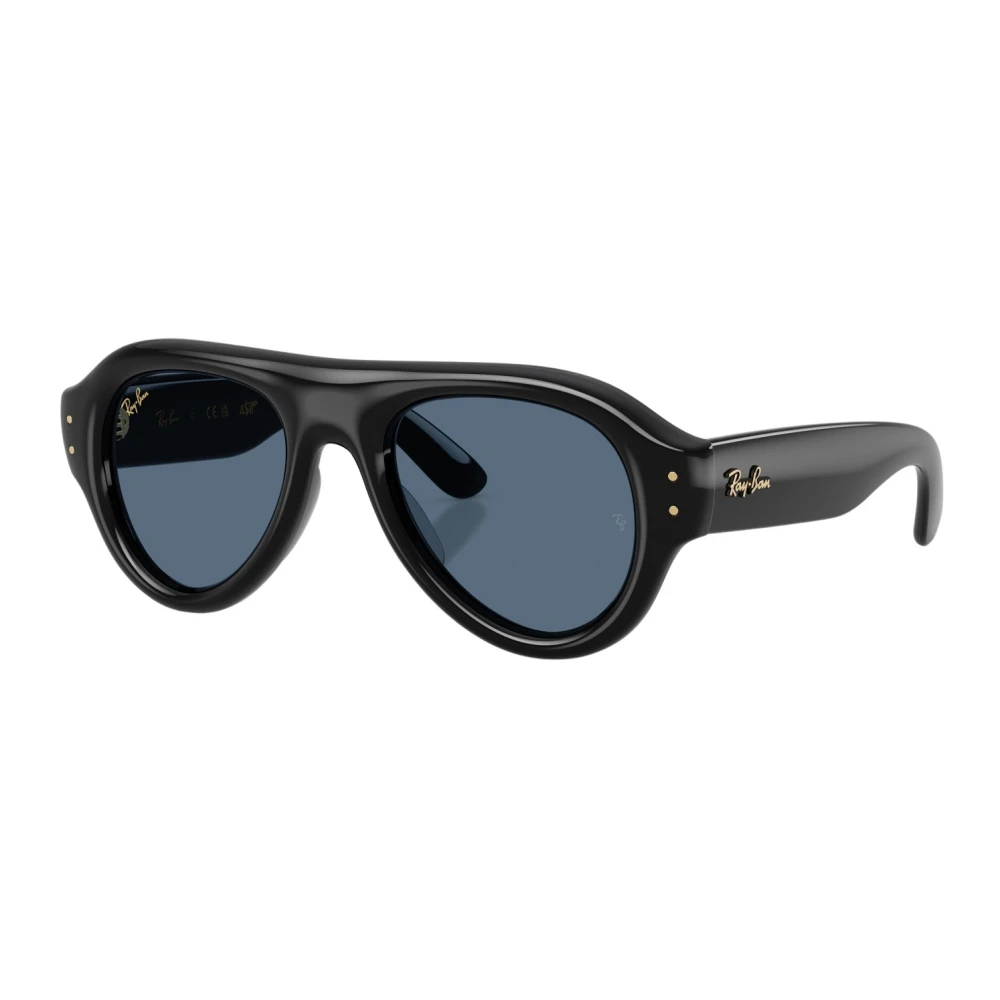 Ray-Ban Unisex Sunglass Aviator Puffer - Frame color: Black, Lens color: Dark Blue - Image 6