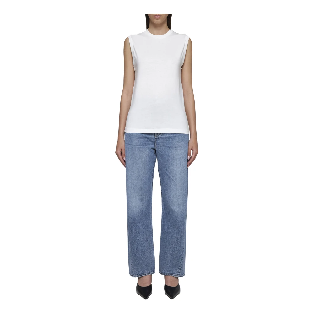 TotêMe Beige Mouwloze Top Met Ronde Hals White Dames