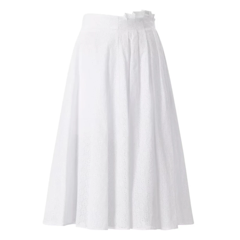 Msgm Women's White Midi Skirts, S, Skirts