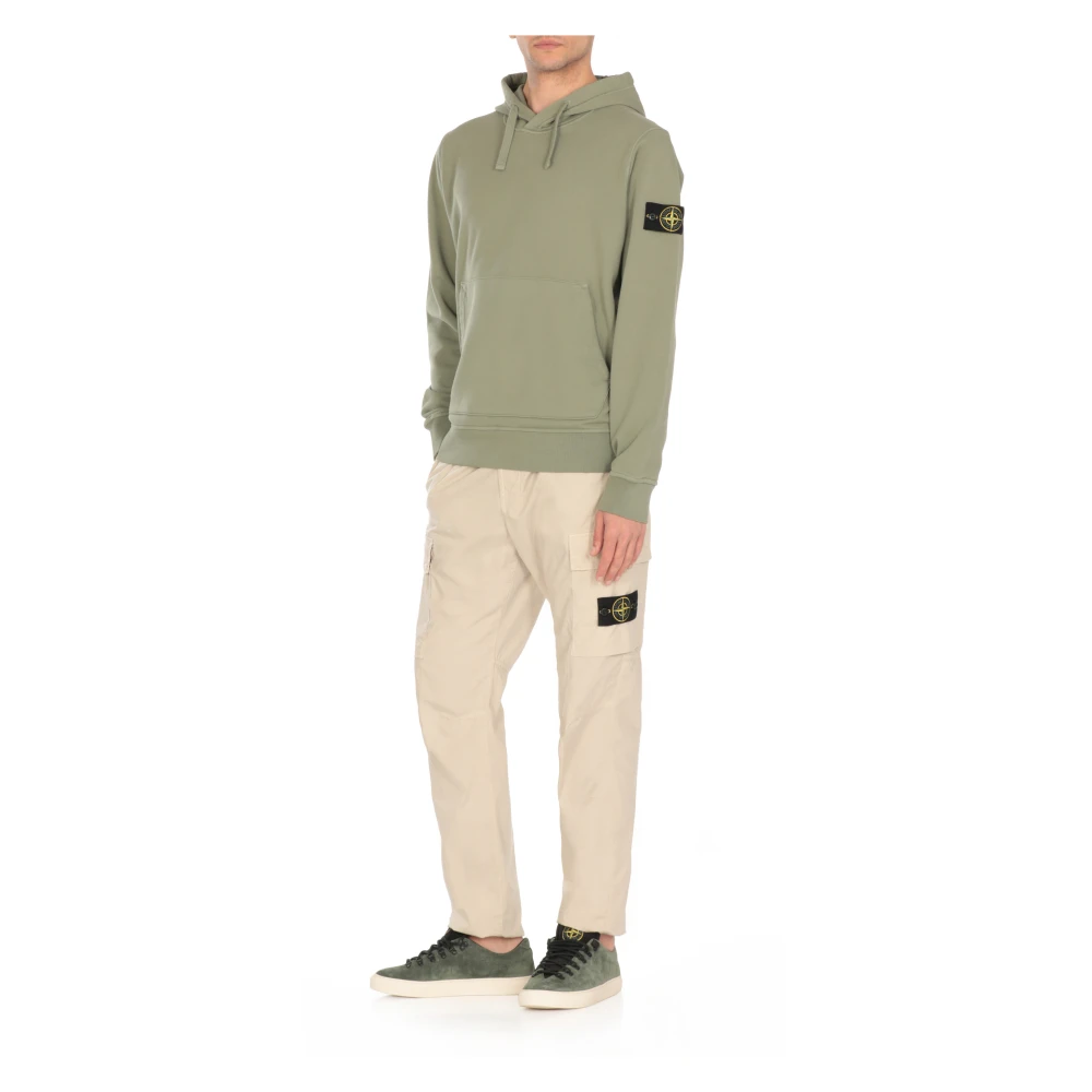 Stone Island Groene Katoenen Hoodie met Logopatch Green Heren