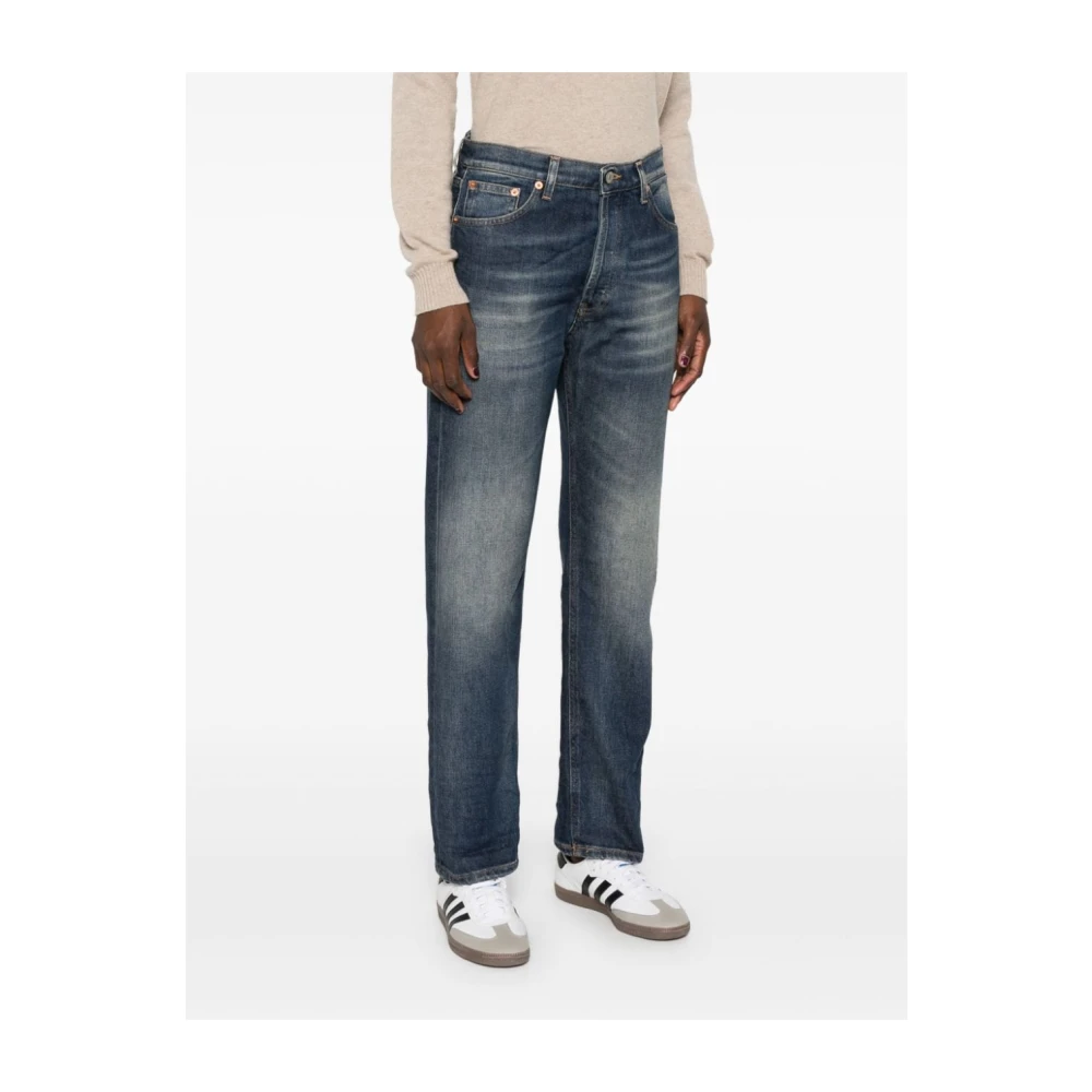Dondup Blauwe Gewassen Denim Boyfriend Jeans Blue Dames