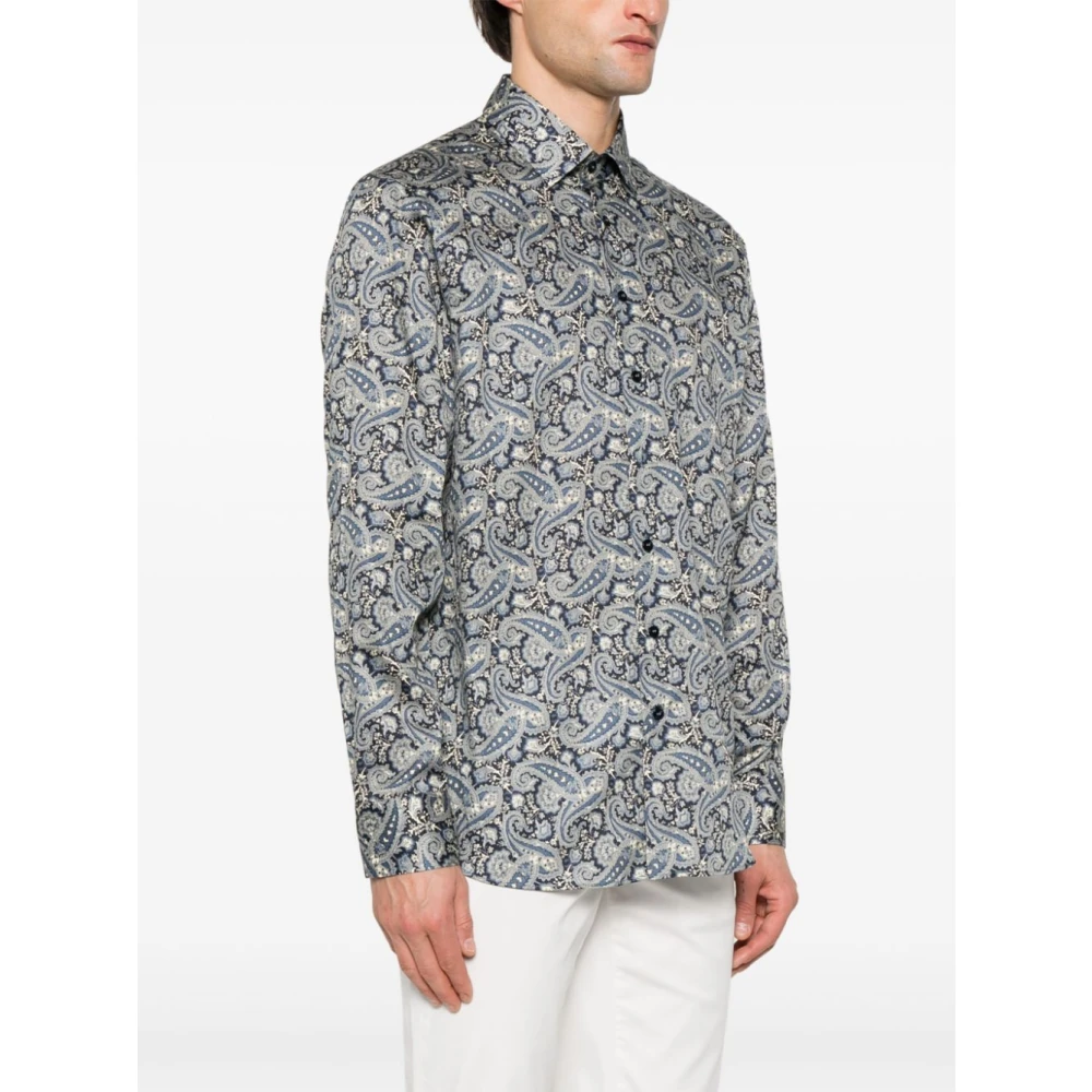 ETRO Rode Bloemen Paisley Overhemd Multicolor Heren