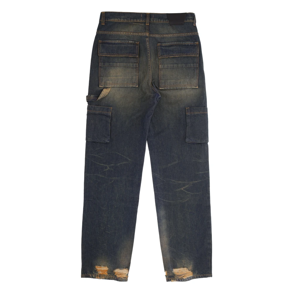 Salvatore Santoro Pu katoenen timmerman jeans Blue Heren