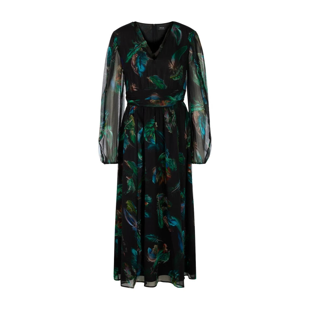 Marc Cain Women's Multicolor Viscose Dress With Feather Print - Midi Dresses - Xs - Dresses