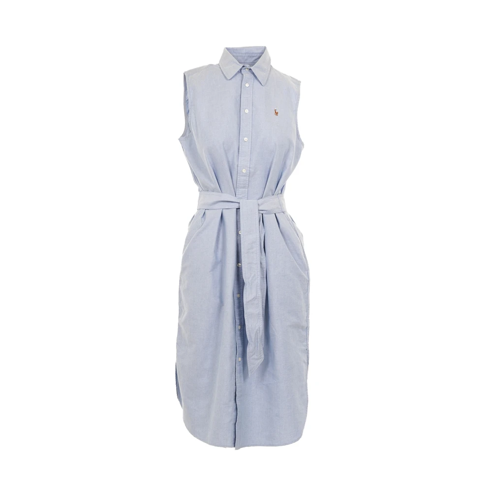 Polo Ralph Lauren Blue Shirt Dresses, Female, L, Day Dress Sleeveless
