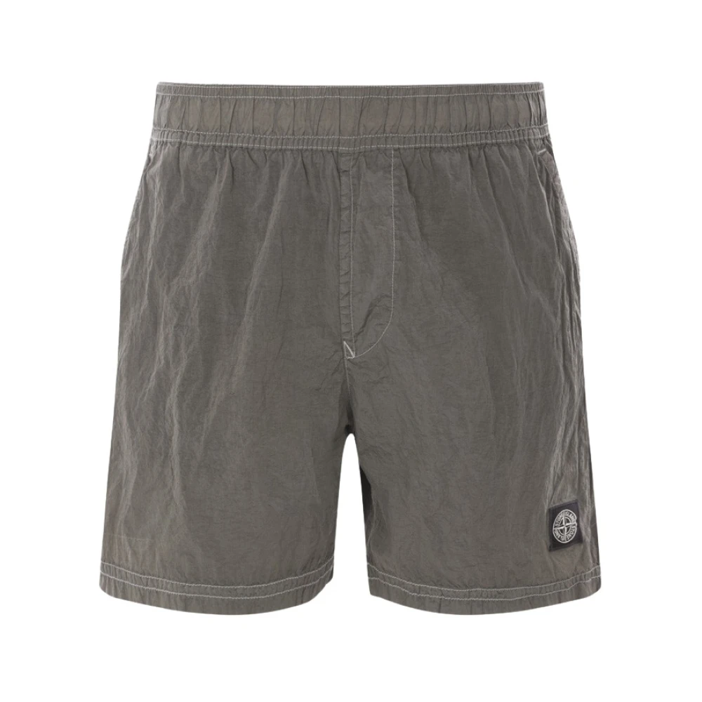 Stone Island Militair Groene Zwemkleding met Logopatch Green Heren
