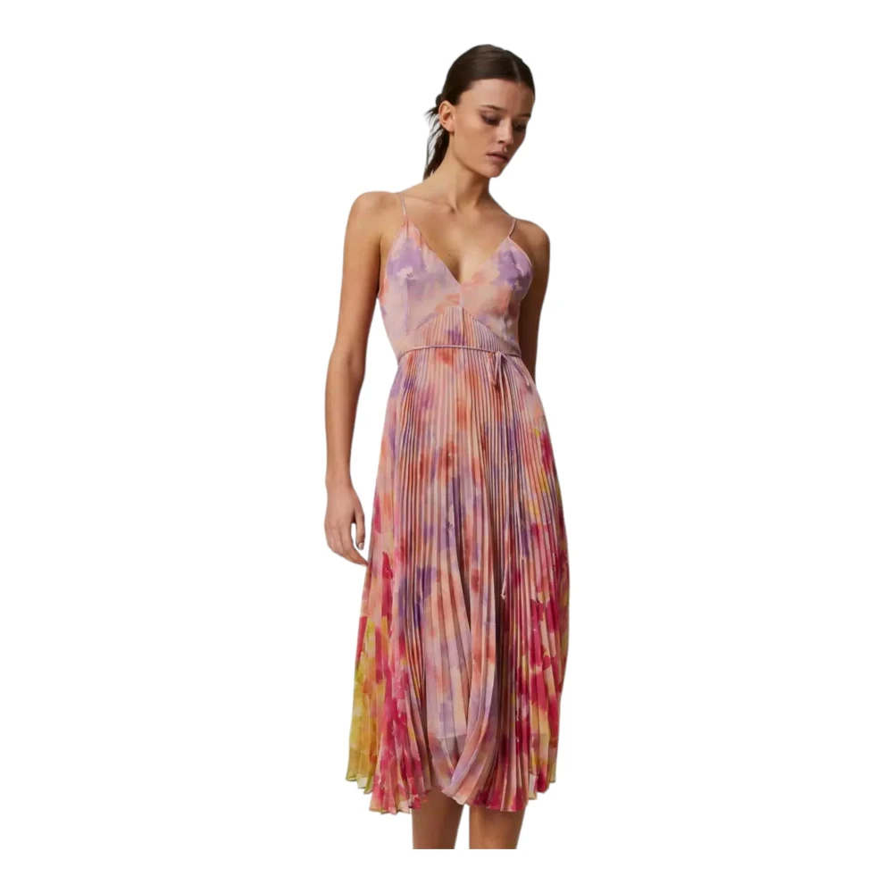 Twinset Elegante Midi Jurk Multicolor Dames