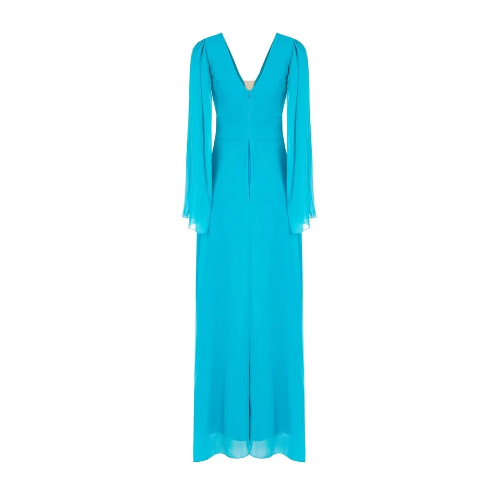 RINASCIMENTO Effen jurk met taille detail Blue Dames