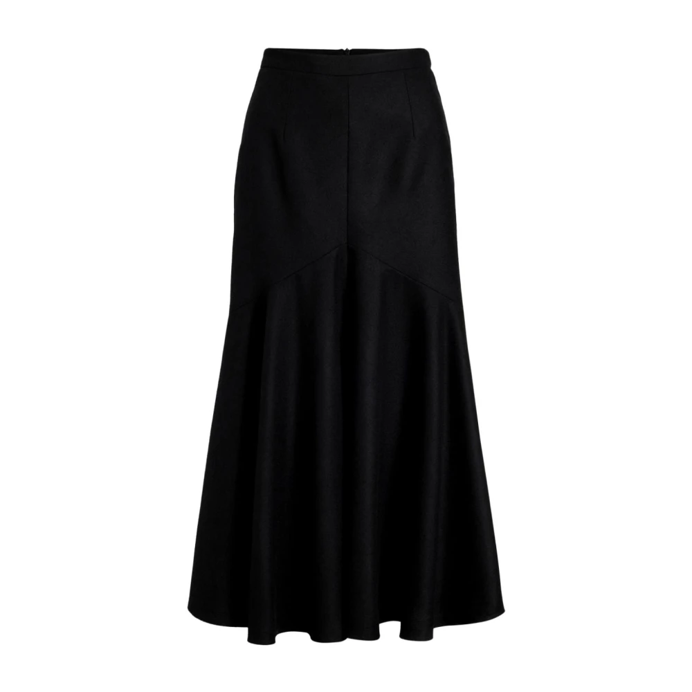 Patou Zwarte Wol Midi Rok Black Dames